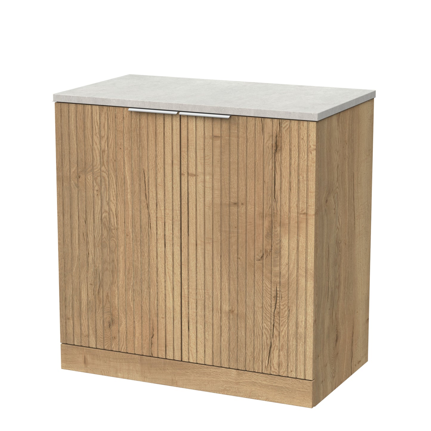 [BFLF1805LSWG] Callingwood Contemporary Floor Standing 2 Door Vanity Unit with White Sparkle Laminate Worktop, Choice of Size and Colour - Cutout
