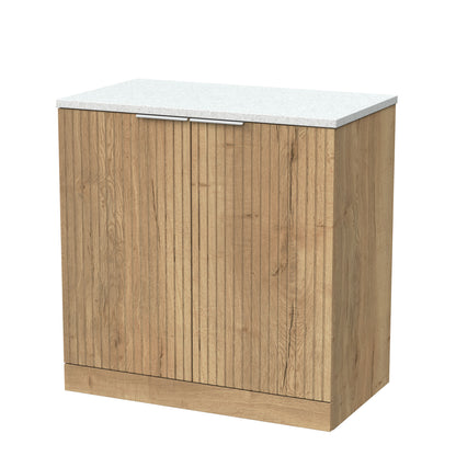 [BFLF1805LWN] Callingwood Contemporary Floor Standing 2 Door Vanity Unit with White Nebula Laminate Worktop, Choice of Size and Colour - Cutout