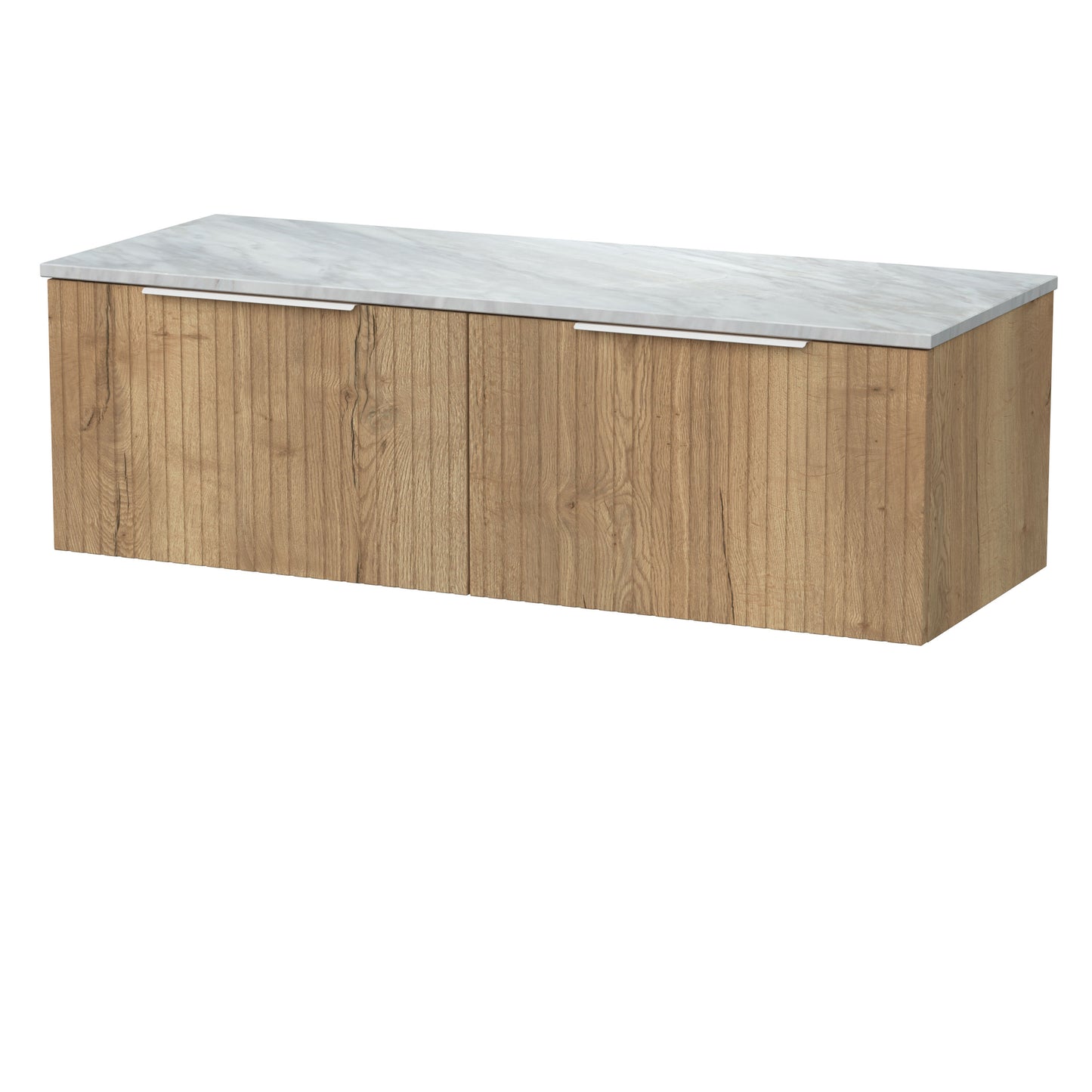[BFLF1822GMT2] Callingwood Contemporary Wall Hung 2 Drawer 1200mm Vanity Unit with Grey Marble Worktop, Choice of Colour - Cutout