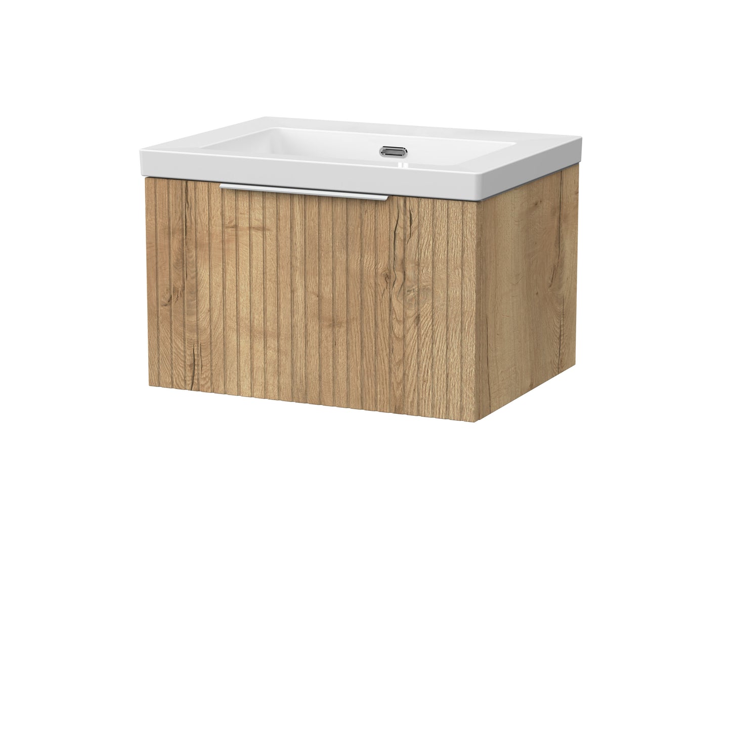 [BFLF1822K] Callingwood Contemporary Wall Hung 1 Drawer Vanity Unit with 0 Tap Hole Fireclay Basin, Choice of Size and Colour - Cutout