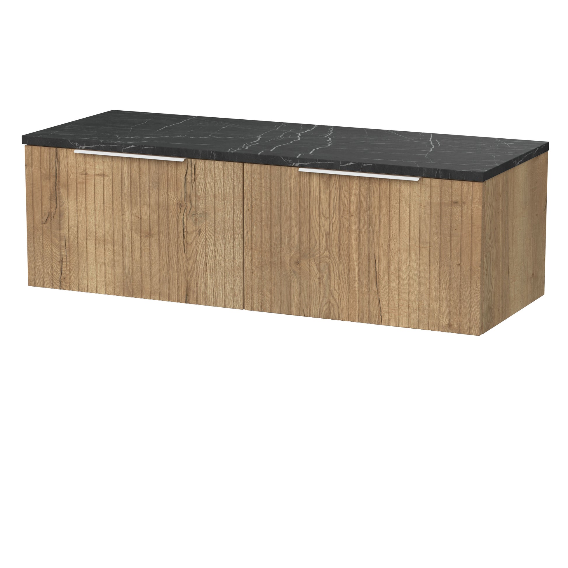 [BFLF1822LBP2] Callingwood Contemporary Wall Hung 2 Drawer 1200mm Vanity Unit with Black Pietra Marble Laminate Worktop, Choice of Colour - Cutout