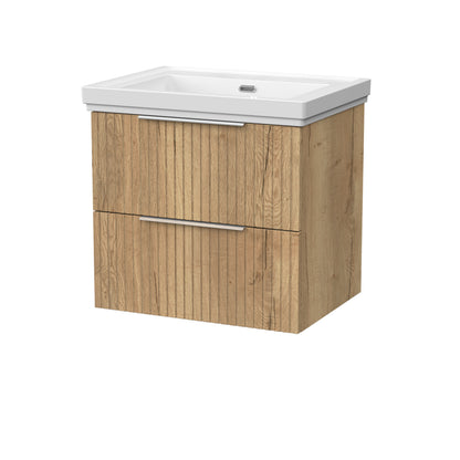 [BFLF1824H] Callingwood Contemporary Wall Hung 2 Drawer Vanity Unit with Traditional 0 Tap Hole Fireclay Basin, Choice of Size and Colour - Cutout
