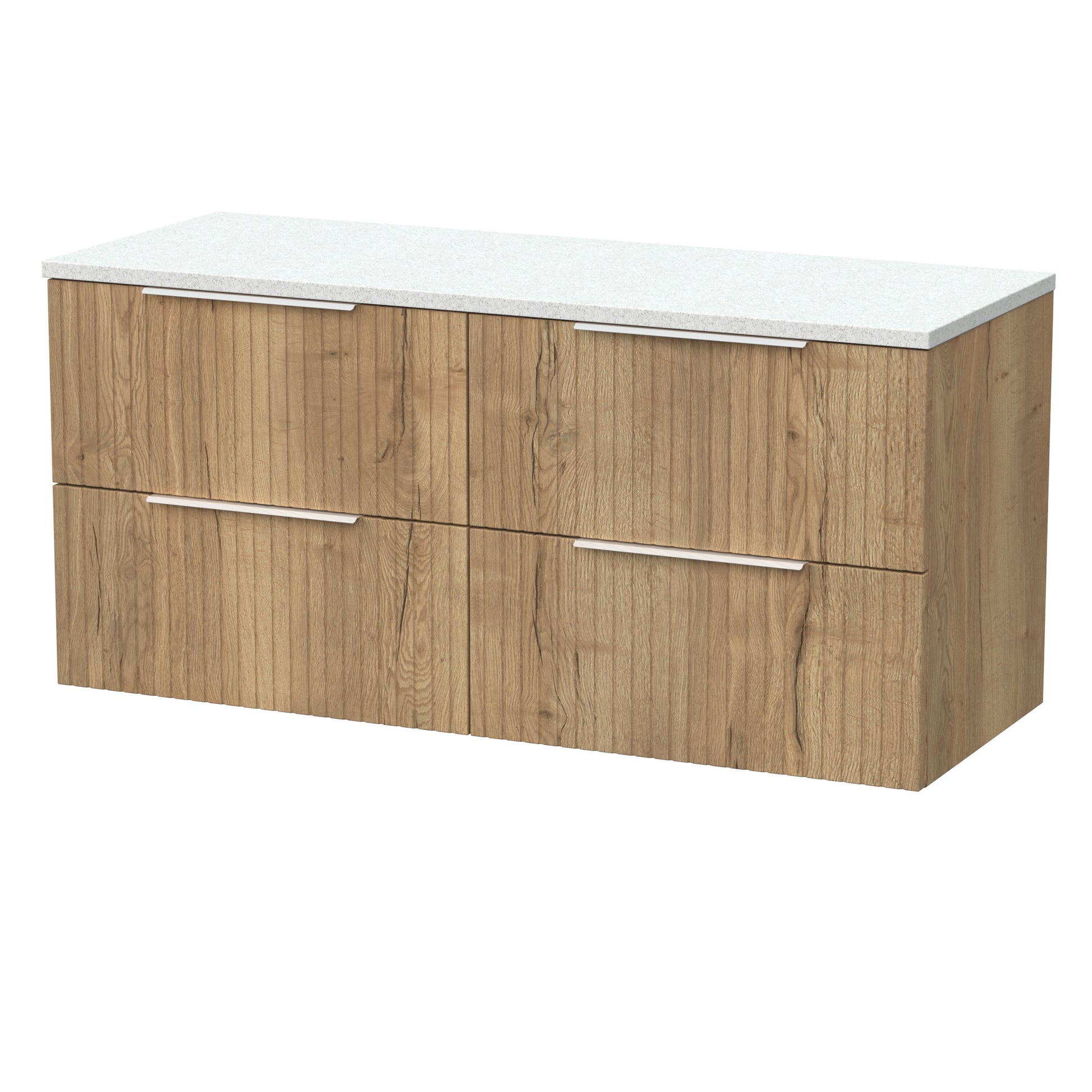 [BFLF1824LWN2] Callingwood Contemporary Wall Hung 4 Drawer 1200mm Vanity Unit with White Nebula Laminate Worktop, Choice of Colour - Cutout