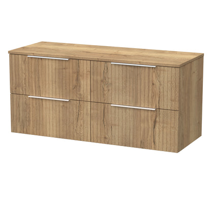 [BFLF1824W2] Callingwood Contemporary Wall Hung 4 Drawer 1200mm Vanity Unit with Laminate Worktop, Choice of Colour - Cutout