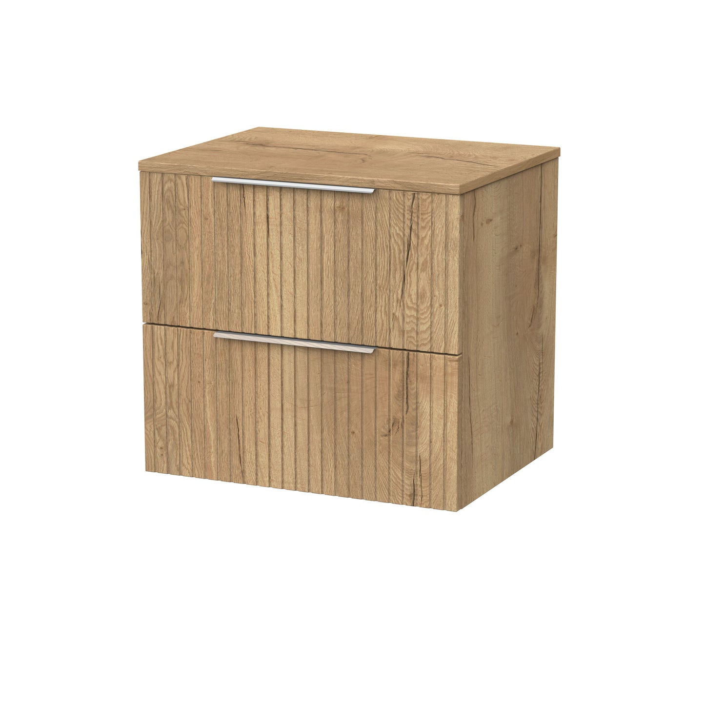[BFLF1824W] Callingwood Contemporary Wall Hung 2 Drawer Vanity Unit with Laminate Worktop, Choice of Size and Colour - Cutout