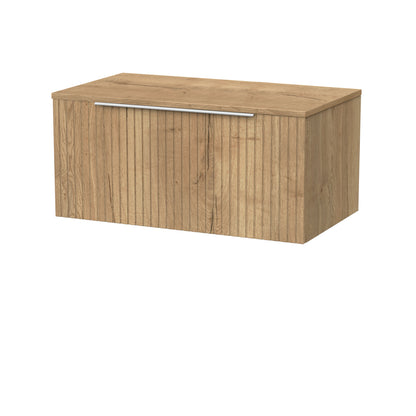 [BFLF1825W] Callingwood Contemporary Wall Hung 1 Drawer Vanity Unit with Laminate Worktop, Choice of Size and Colour - Cutout