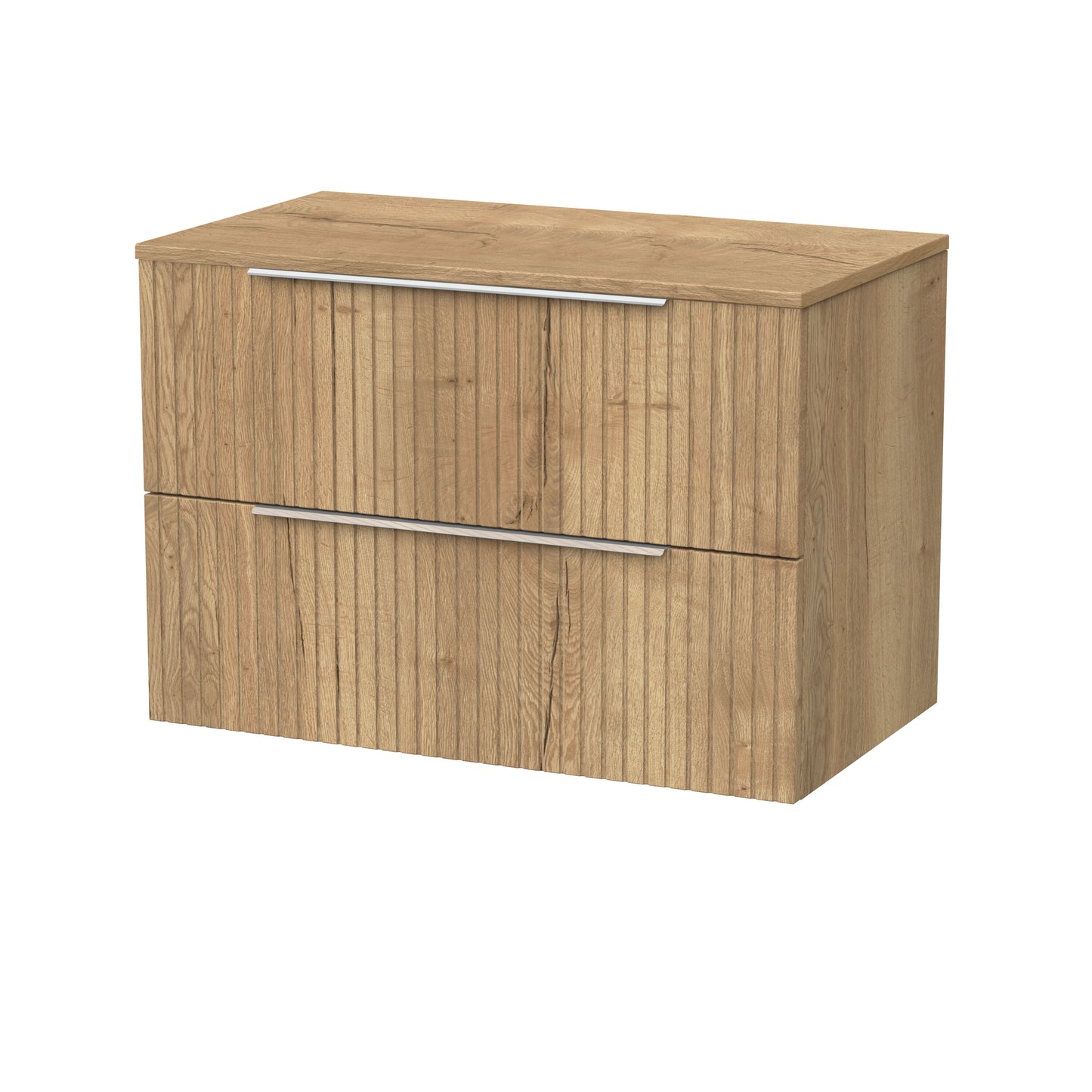 [BFLF1826W] Callingwood Contemporary Wall Hung 2 Drawer Vanity Unit with Laminate Worktop, Choice of Size and Colour - Cutout