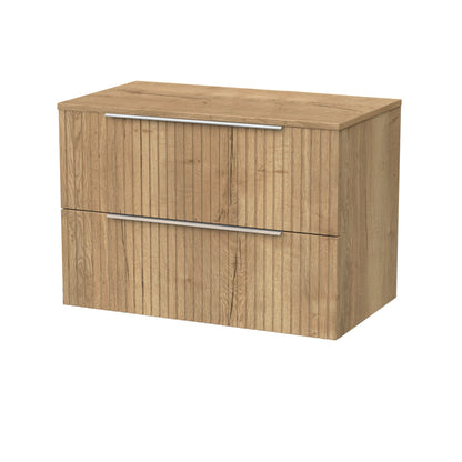 [BFLF1826W] Callingwood Contemporary Wall Hung 2 Drawer Vanity Unit with Laminate Worktop, Choice of Size and Colour - Cutout