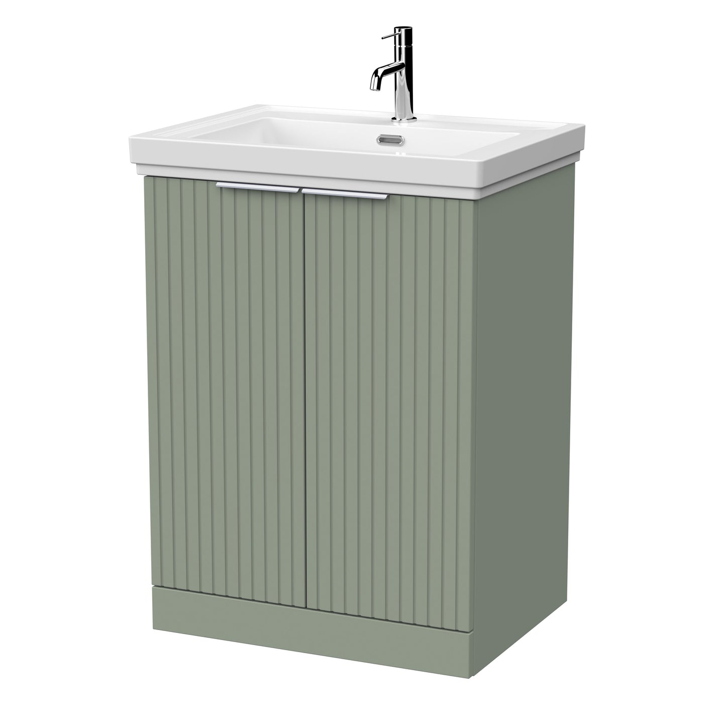 [BFLF3103A] Callingwood Contemporary Floor Standing 2 Door Vanity Unit with Traditional 1 Tap Hole Fireclay Basin, Choice of Size and Colour - Cutout