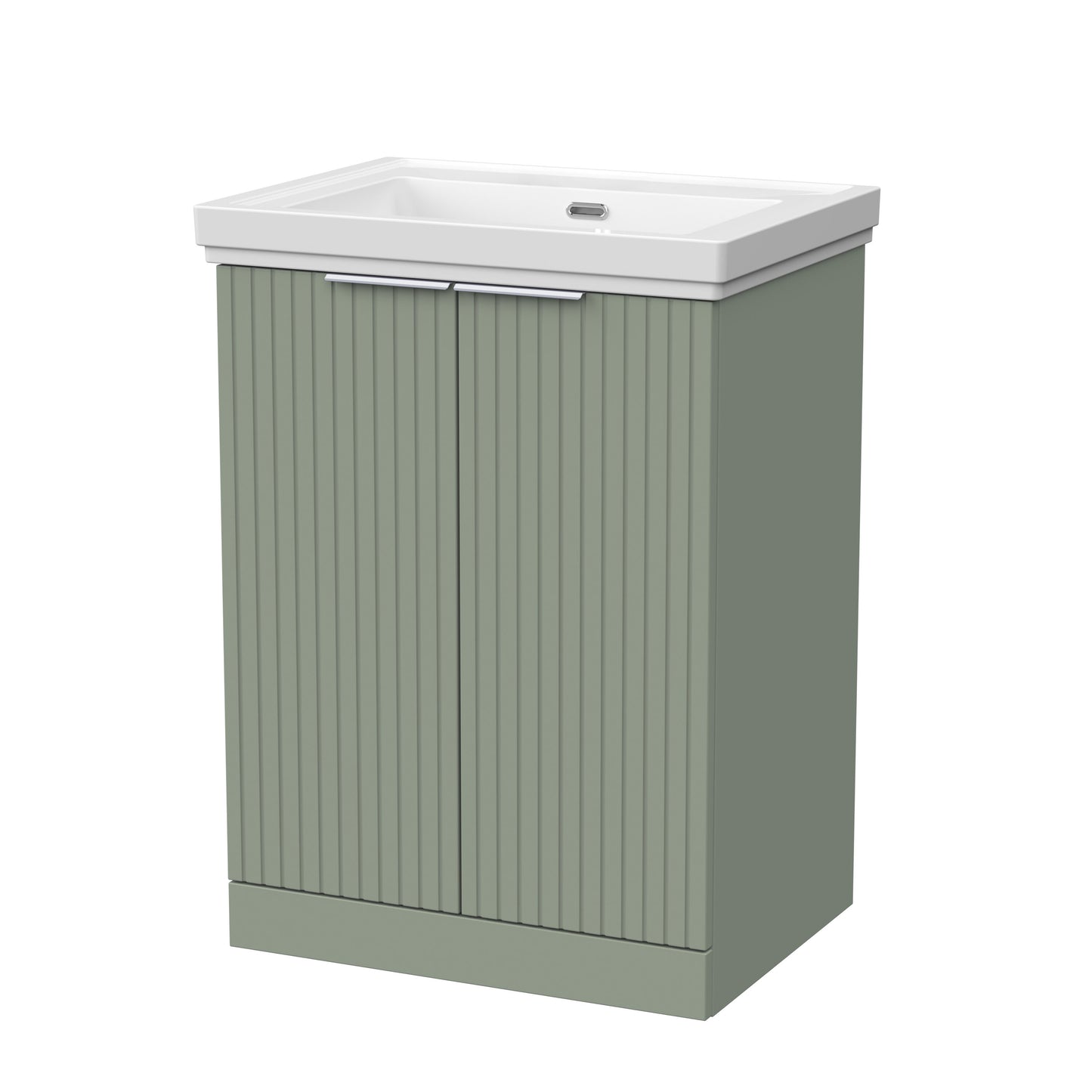 [BFLF3103H] Callingwood Contemporary Floor Standing 2 Door Vanity Unit with Traditional 0 Tap Hole Fireclay Basin, Choice of Size and Colour - Cutout