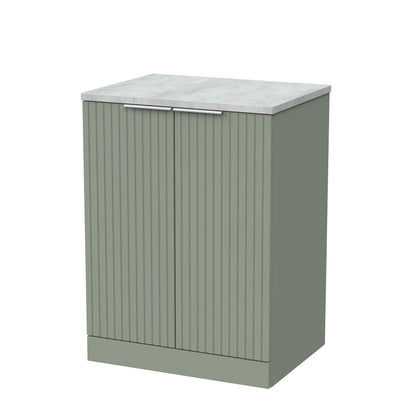 [BFLF3103LBG] Callingwood Contemporary Floor Standing 2 Door Vanity Unit with Bellato Grey Laminate Worktop, Choice of Size and Colour - Cutout