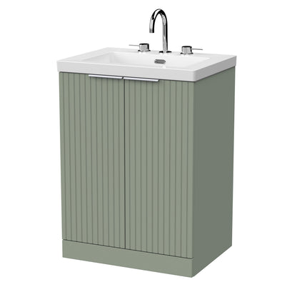 [BFLF3103M] Callingwood Contemporary Floor Standing 2 Door Vanity Unit with 3 Tap Hole Fireclay Basin, Choice of Size and Colour - Cutout