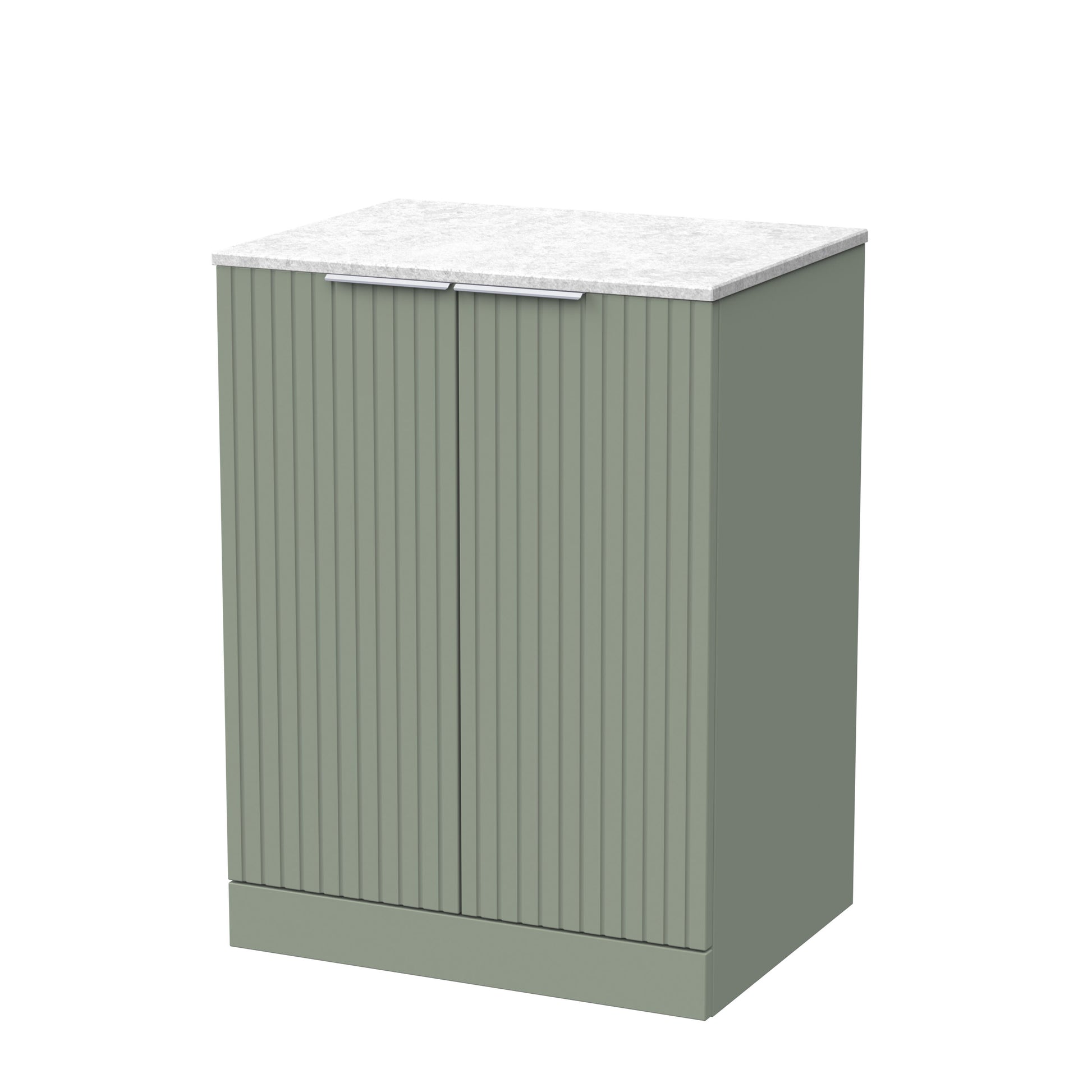 [BFLF3103WMT] Callingwood Contemporary Floor Standing 2 Door Vanity Unit with White Marble Worktop, Choice of Size and Colour - Cutout