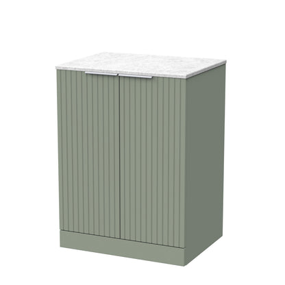 [BFLF3103WMT] Callingwood Contemporary Floor Standing 2 Door Vanity Unit with White Marble Worktop, Choice of Size and Colour - Cutout