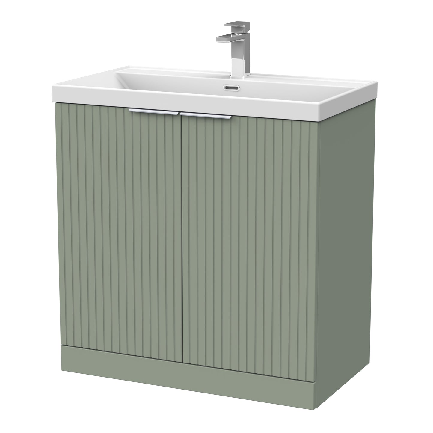 [BFLF3105E] Callingwood Contemporary Floor Standing 2 Door Vanity Unit with Thin-Edge Ceramic Basin, Choice of Size and Colour - Cutout