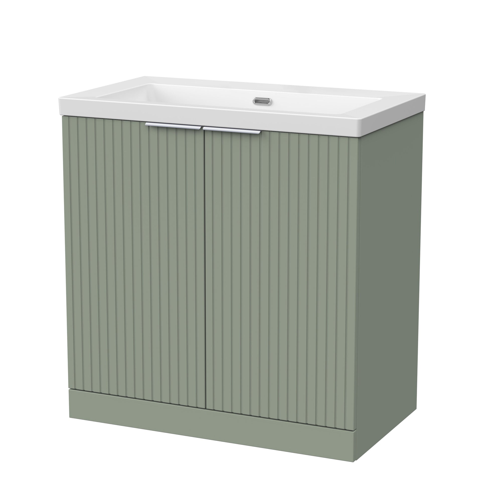[BFLF3105K] Callingwood Contemporary Floor Standing 2 Door Vanity Unit with 0 Tap Hole Fireclay Basin, Choice of Size and Colour - Cutout