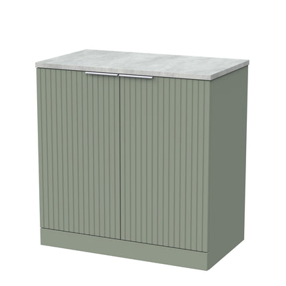 [BFLF3105LBG] Callingwood Contemporary Floor Standing 2 Door Vanity Unit with Bellato Grey Laminate Worktop, Choice of Size and Colour - Cutout