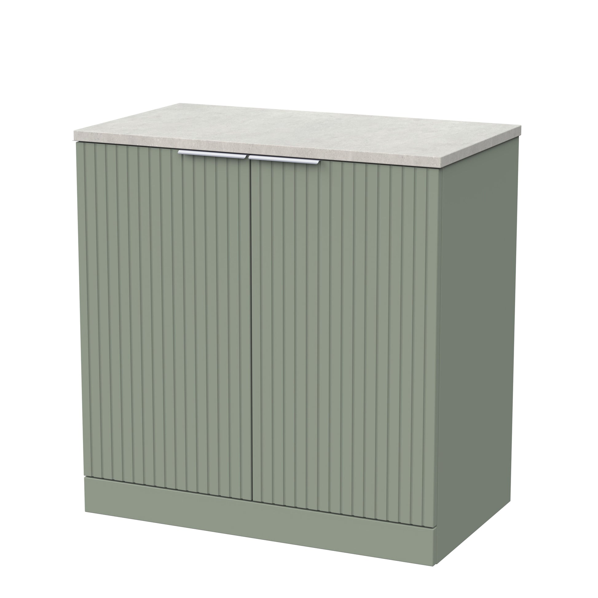 [BFLF3105LSWG] Callingwood Contemporary Floor Standing 2 Door Vanity Unit with White Sparkle Laminate Worktop, Choice of Size and Colour - Cutout