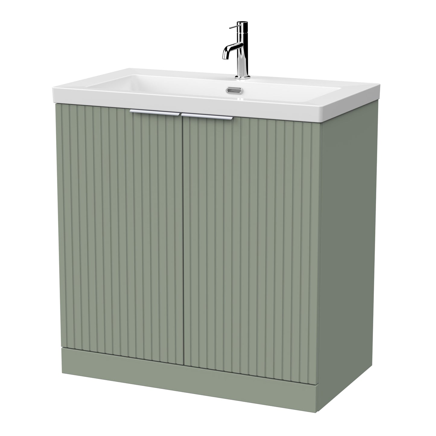 [BFLF3105L] Callingwood Contemporary Floor Standing 2 Door Vanity Unit with 1 Tap Hole Fireclay Basin, Choice of Size and Colour - Cutout