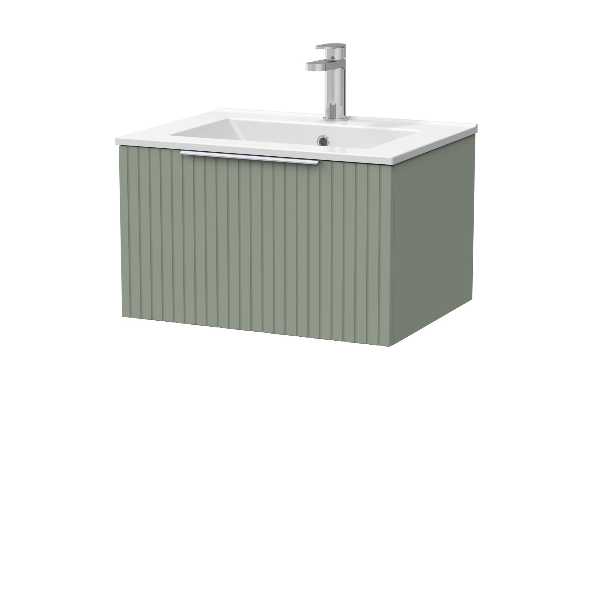 [BFLF3122C] Callingwood Contemporary Wall Hung 1 Drawer Vanity Unit with Minimalist Ceramic Basin, Choice of Size and Colour - Cutout