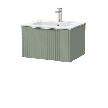 [BFLF3122C] Callingwood Contemporary Wall Hung 1 Drawer Vanity Unit with Minimalist Ceramic Basin, Choice of Size and Colour - Cutout