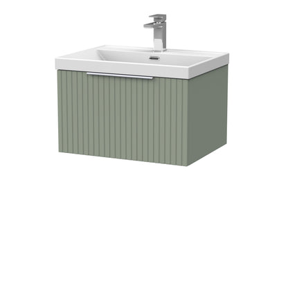 [BFLF3122E] Callingwood Contemporary Wall Hung 1 Drawer Vanity Unit with Thin-Edge Ceramic Basin, Choice of Size and Colour - Cutout