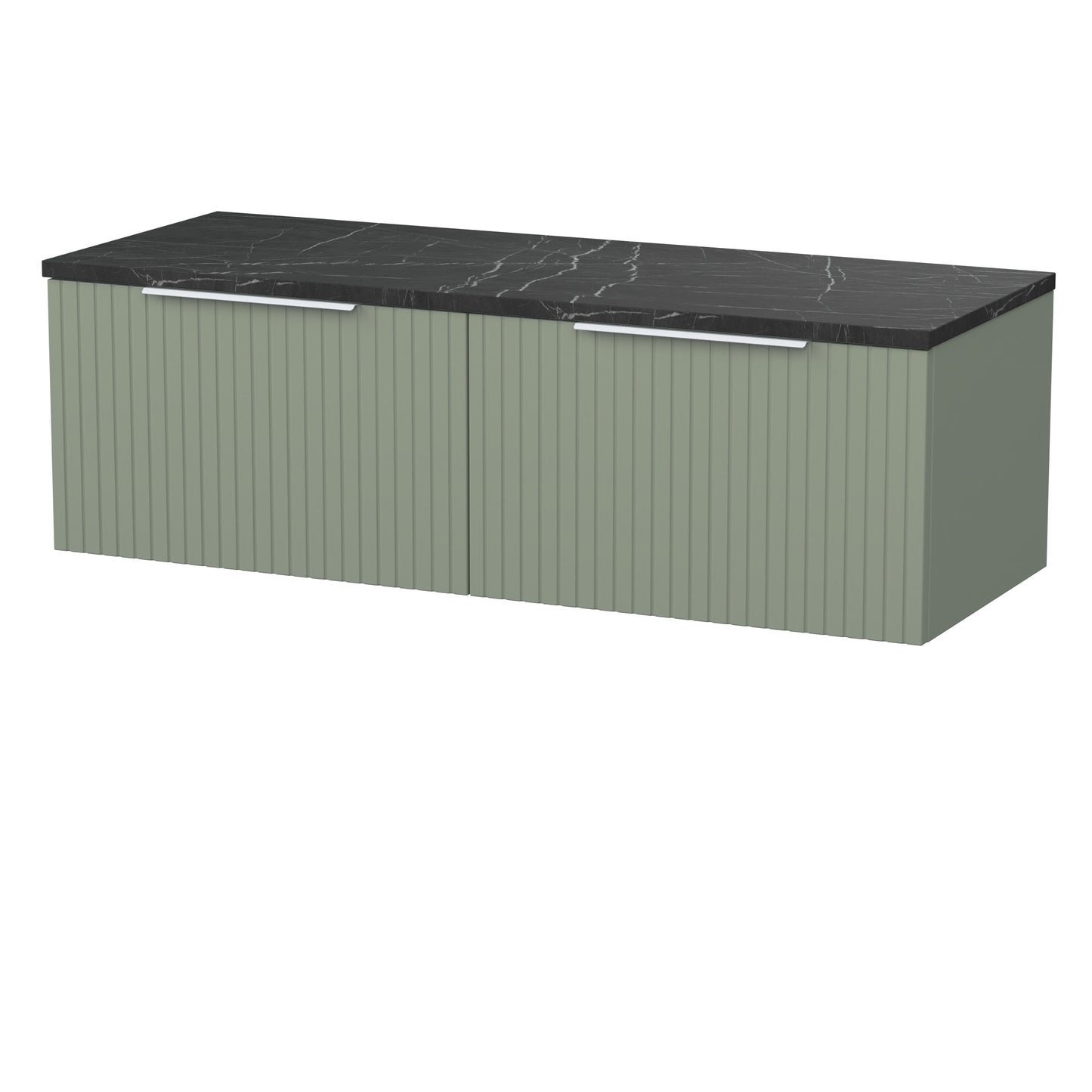 [BFLF3122LBP2] Callingwood Contemporary Wall Hung 2 Drawer 1200mm Vanity Unit with Black Pietra Marble Laminate Worktop, Choice of Colour - Cutout