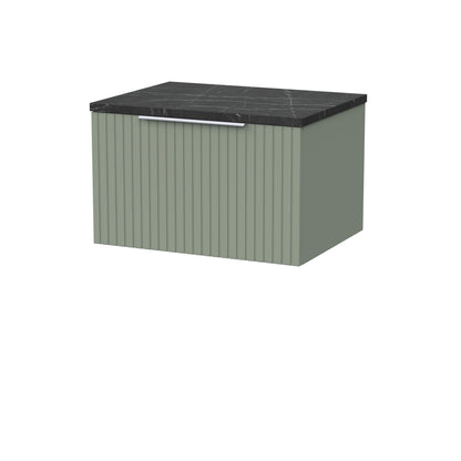 [BFLF3122LBP] Callingwood Contemporary Wall Hung 1 Drawer Vanity Unit with Black Pietra Marble Laminate Worktop, Choice of Size and Colour - Cutout