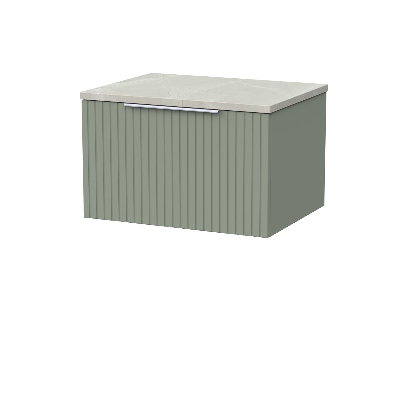 [BFLF3122LMP] Callingwood Contemporary Wall Hung 1 Drawer Vanity Unit with Marble Plaster Laminate Worktop, Choice of Size and Colour - Cutout