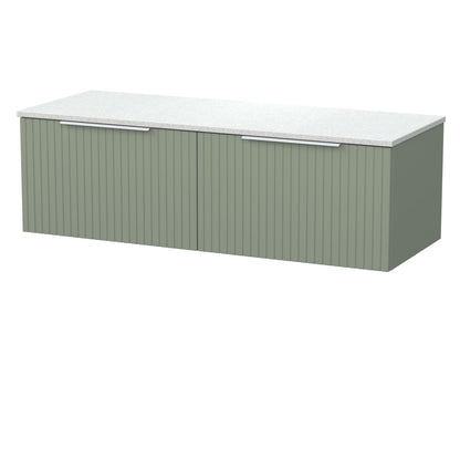 [BFLF3122WMT2] Callingwood Contemporary Wall Hung 2 Drawer 1200mm Vanity Unit with White Marble Worktop, Choice of Colour - Cutout