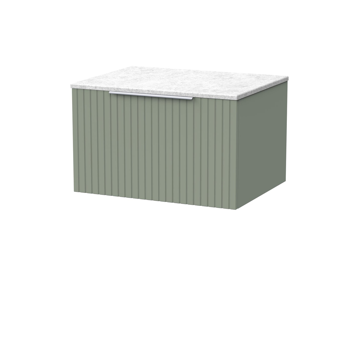 [BFLF3122WMT] Callingwood Contemporary Wall Hung 1 Drawer Vanity Unit with White Marble Worktop, Choice of Size and Colour - Cutout