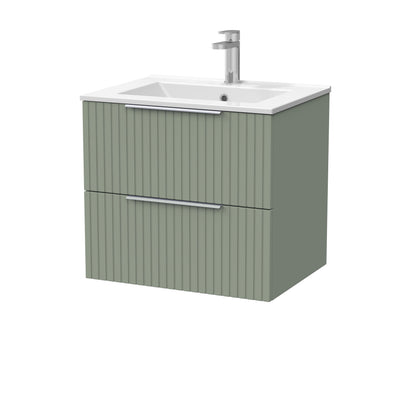 [BFLF3124C] Callingwood Contemporary Wall Hung 2 Drawer Vanity Unit with Minimalist Ceramic Basin, Choice of Size and Colour - Cutout