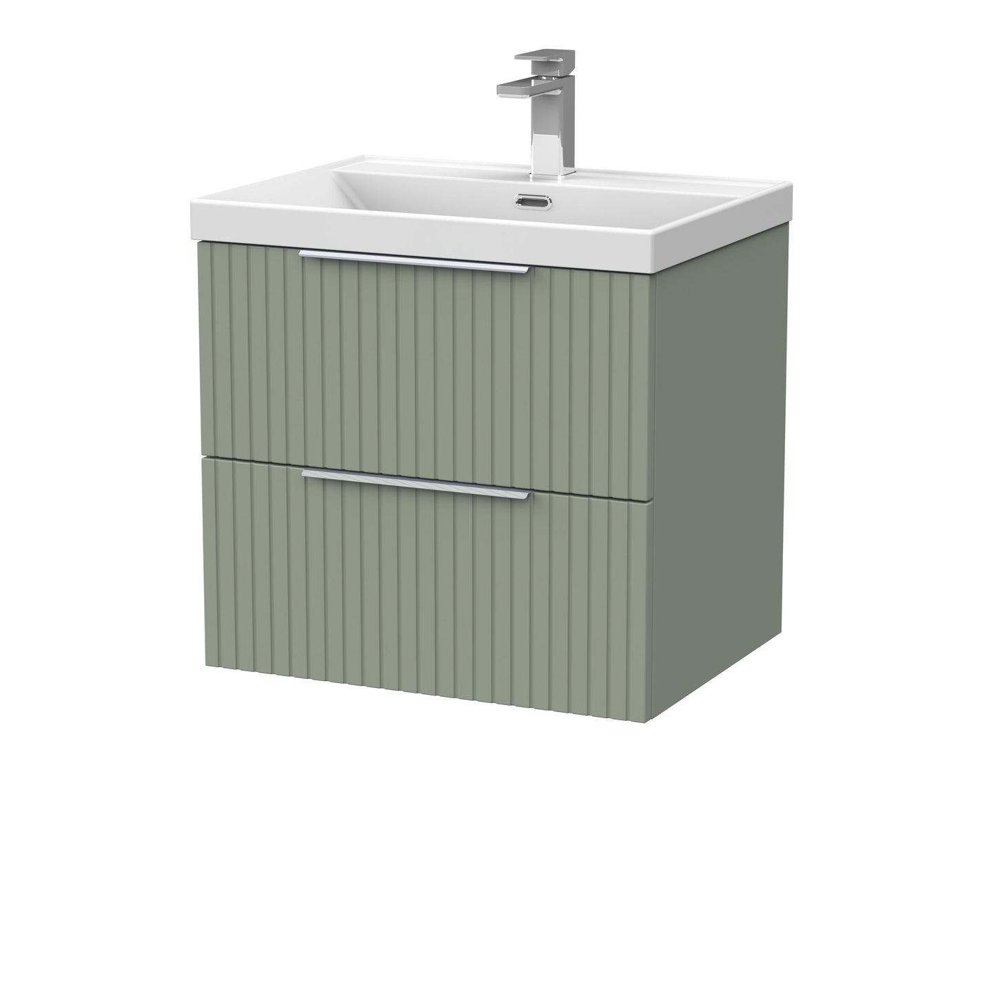 [BFLF3124E] Callingwood Contemporary Wall Hung 2 Drawer Vanity Unit with Thin-Edge Ceramic Basin, Choice of Size and Colour - Cutout