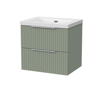 [BFLF3124K] Callingwood Contemporary Wall Hung 2 Drawer Vanity Unit with 0 Tap Hole Fireclay Basin, Choice of Size and Colour - Cutout