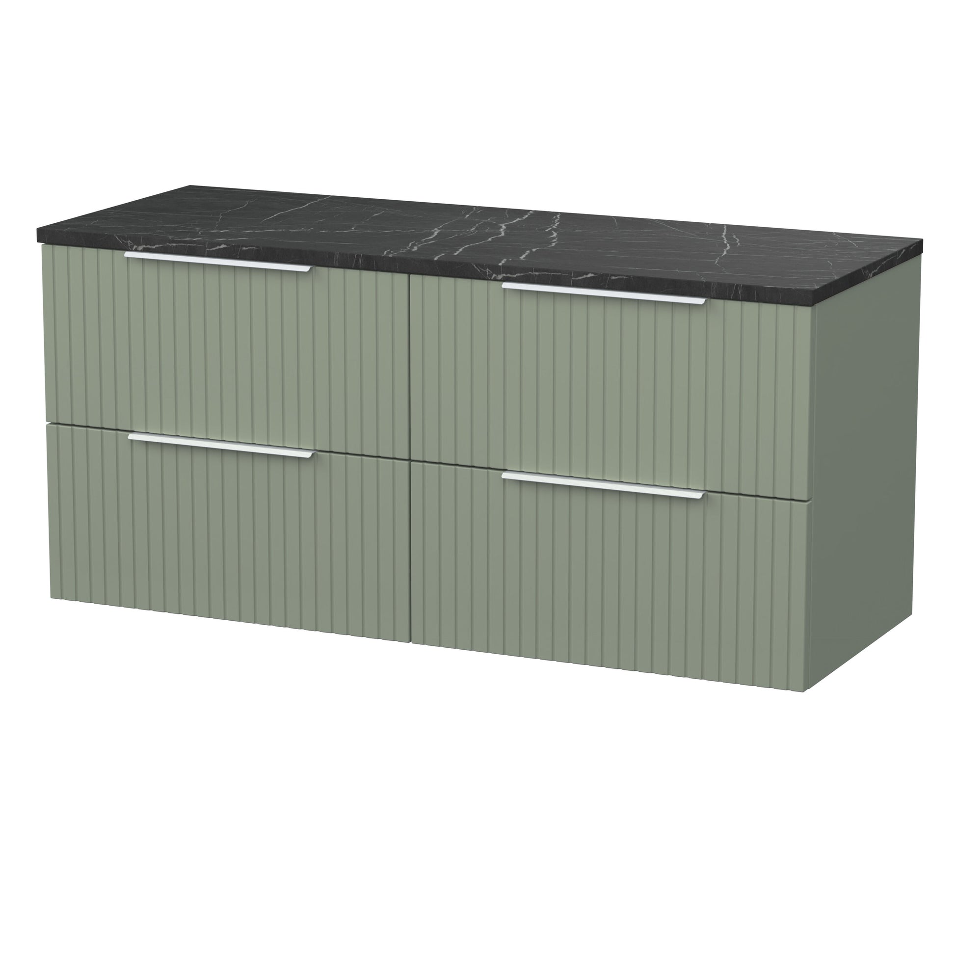 [BFLF3124LBP2] Callingwood Contemporary Wall Hung 4 Drawer 1200mm Vanity Unit with Black Pietra Marble Laminate Worktop, Choice of Colour - Cutout