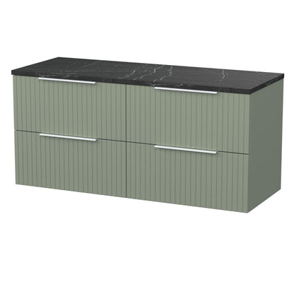 [BFLF3124LBP2] Callingwood Contemporary Wall Hung 4 Drawer 1200mm Vanity Unit with Black Pietra Marble Laminate Worktop, Choice of Colour - Cutout