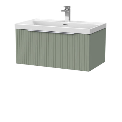 [BFLF3125E] Callingwood Contemporary Wall Hung 1 Drawer Vanity Unit with Thin-Edge Ceramic Basin, Choice of Size and Colour - Cutout