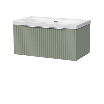 [BFLF3125K] Callingwood Contemporary Wall Hung 1 Drawer Vanity Unit with 0 Tap Hole Fireclay Basin, Choice of Size and Colour - Cutout
