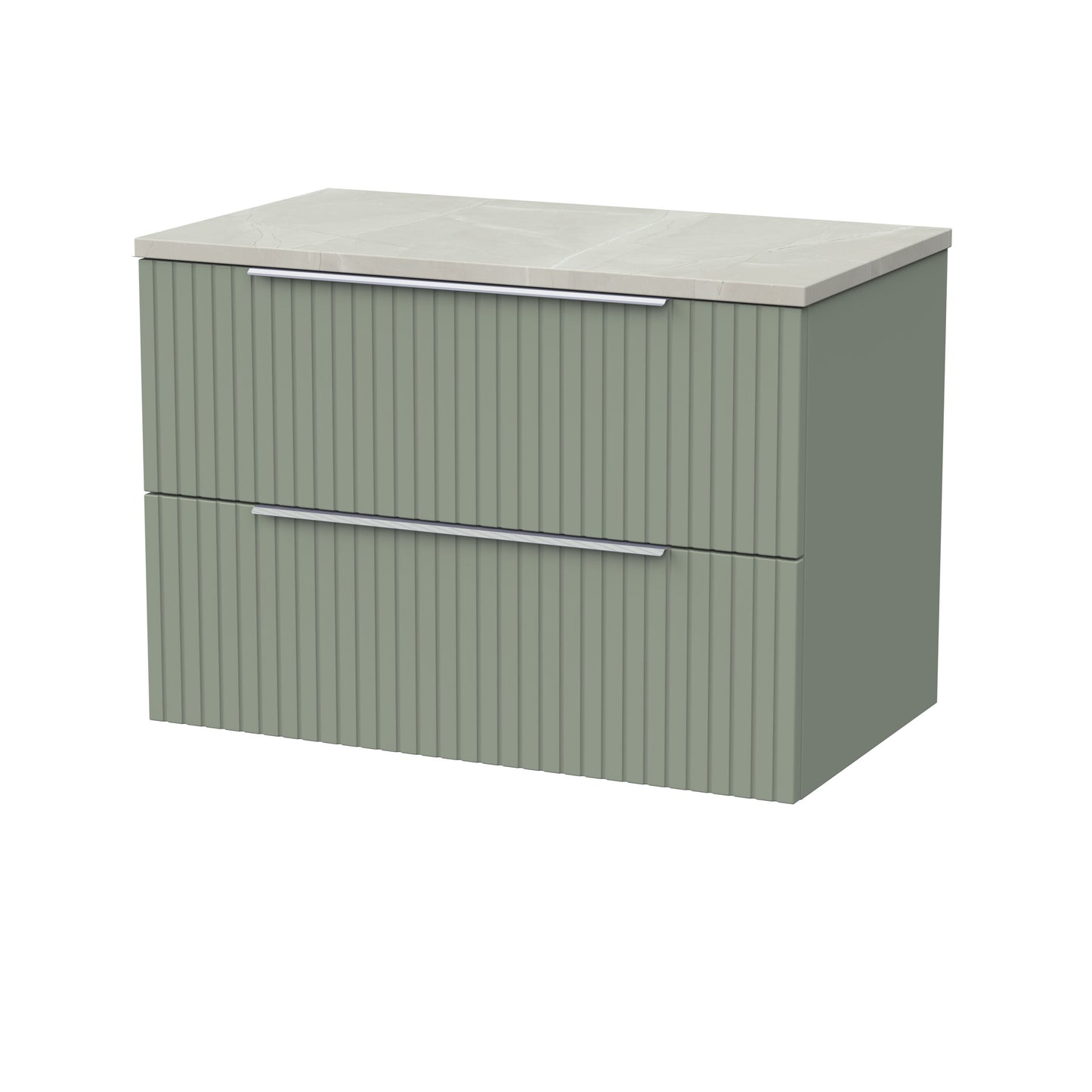 [BFLF3126LMP] Callingwood Contemporary Wall Hung 2 Drawer Vanity Unit with Marble Plaster Laminate Worktop, Choice of Size and Colour - Cutout