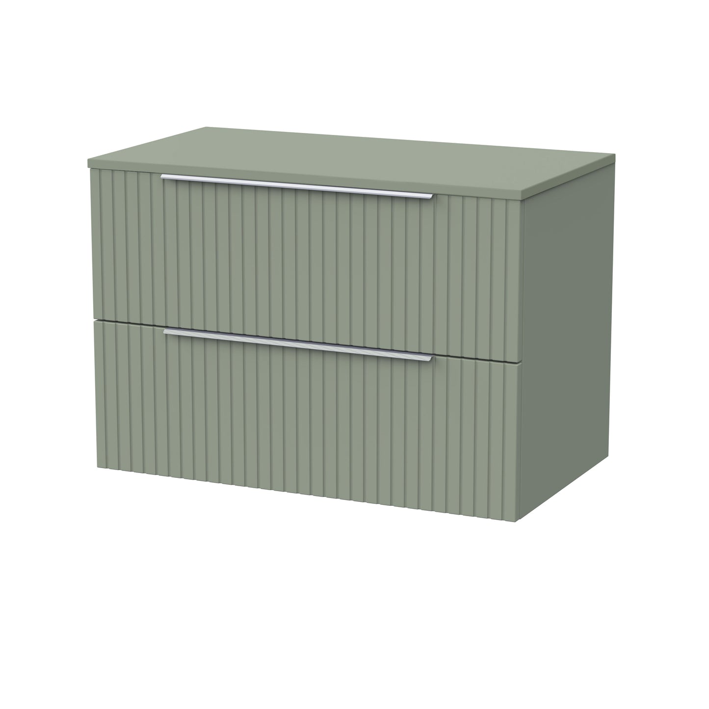[BFLF3126W] Callingwood Contemporary Wall Hung 2 Drawer Vanity Unit with Laminate Worktop, Choice of Size and Colour - Cutout