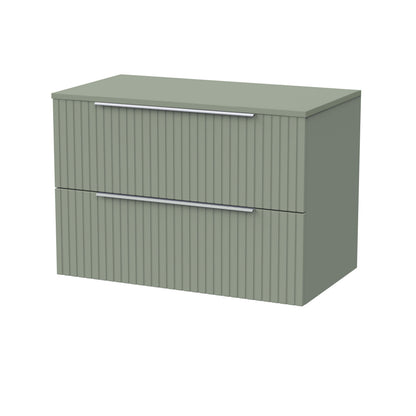 [BFLF3126W] Callingwood Contemporary Wall Hung 2 Drawer Vanity Unit with Laminate Worktop, Choice of Size and Colour - Cutout