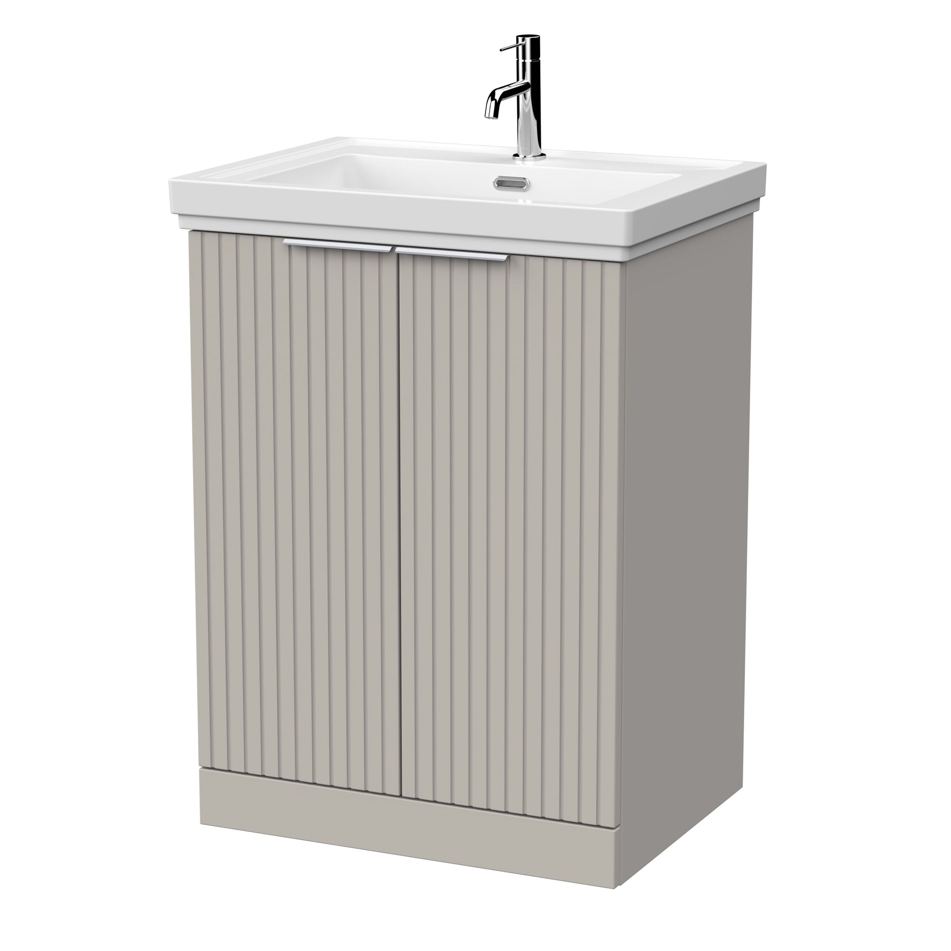 [BFLF3203A] Callingwood Contemporary Floor Standing 2 Door Vanity Unit with Traditional 1 Tap Hole Fireclay Basin, Choice of Size and Colour - Cutout