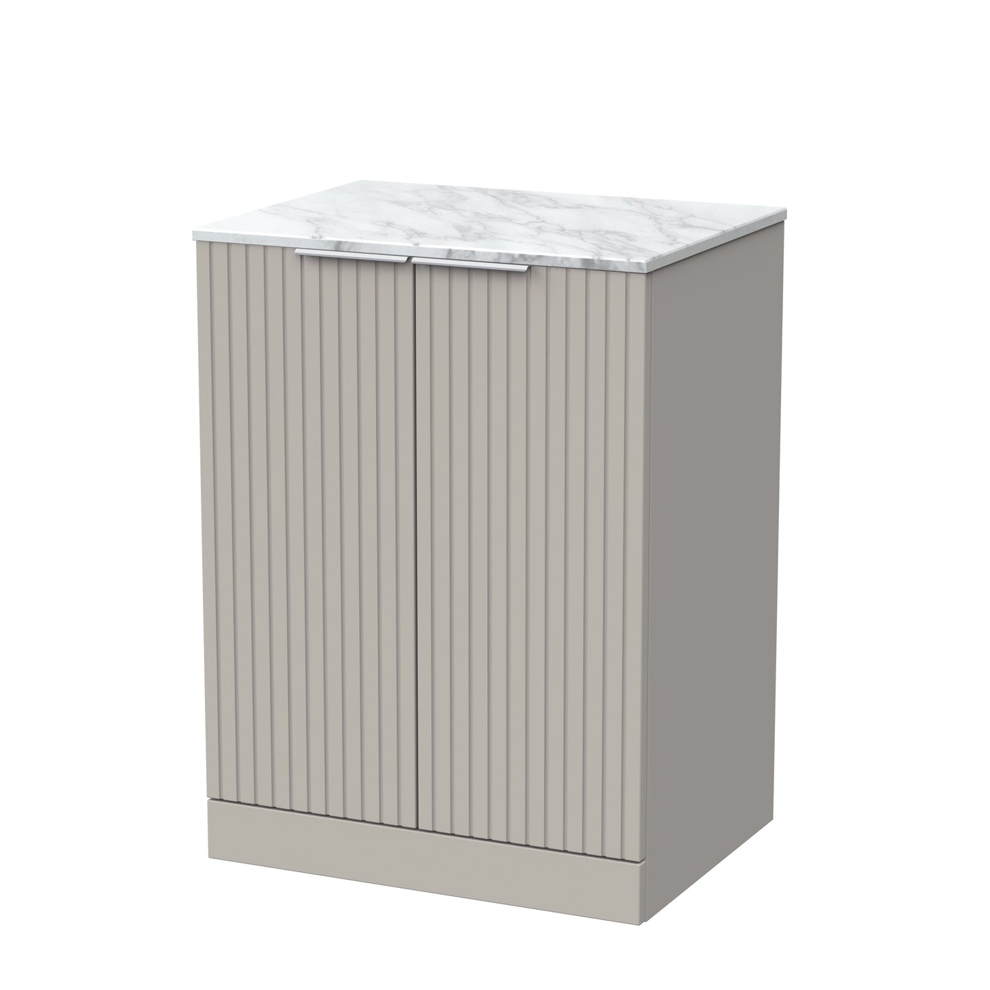 [BFLF3203CMT] Callingwood Contemporary Floor Standing 2 Door Vanity Unit with Carrera Marble Worktop, Choice of Size and Colour - Cutout