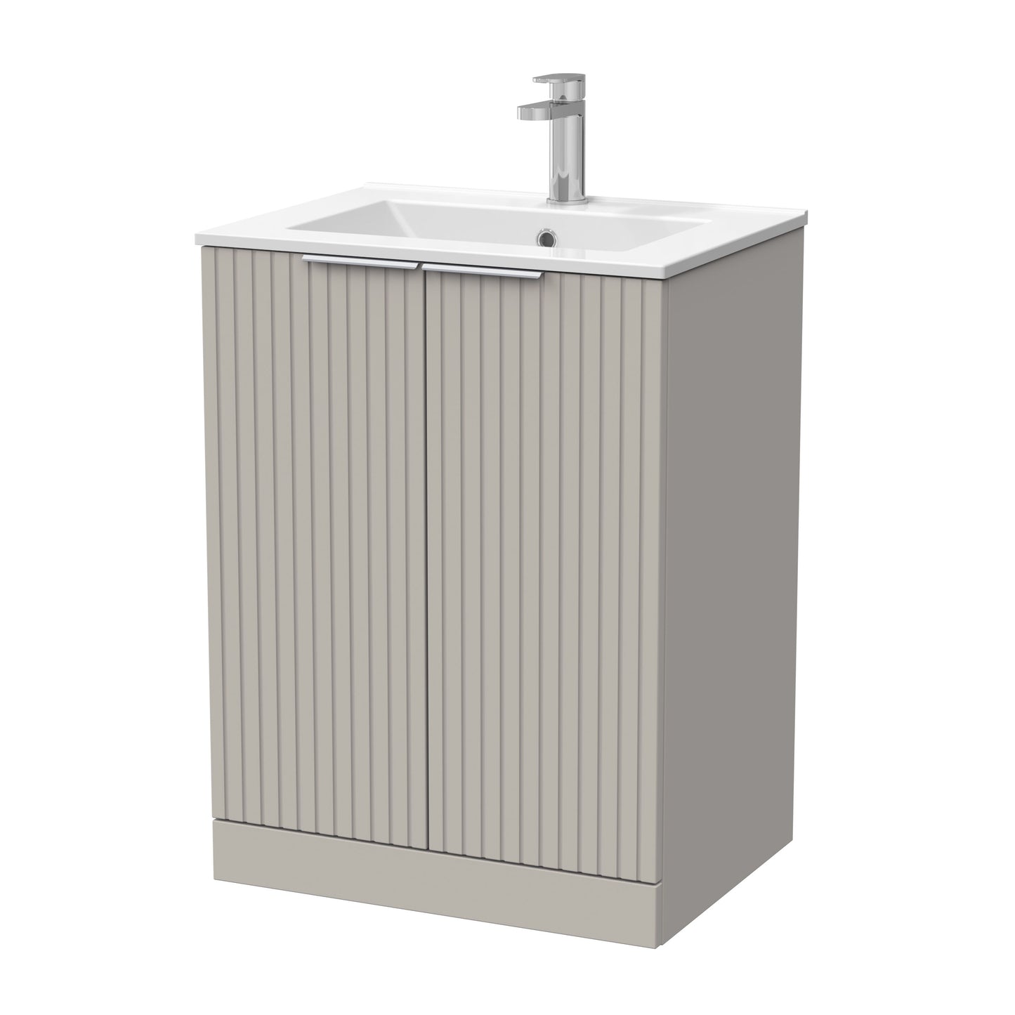 [BFLF3203C] Callingwood Contemporary Floor Standing 2 Door Vanity Unit with Minimalist Ceramic Basin, Choice of Size and Colour - Cutout