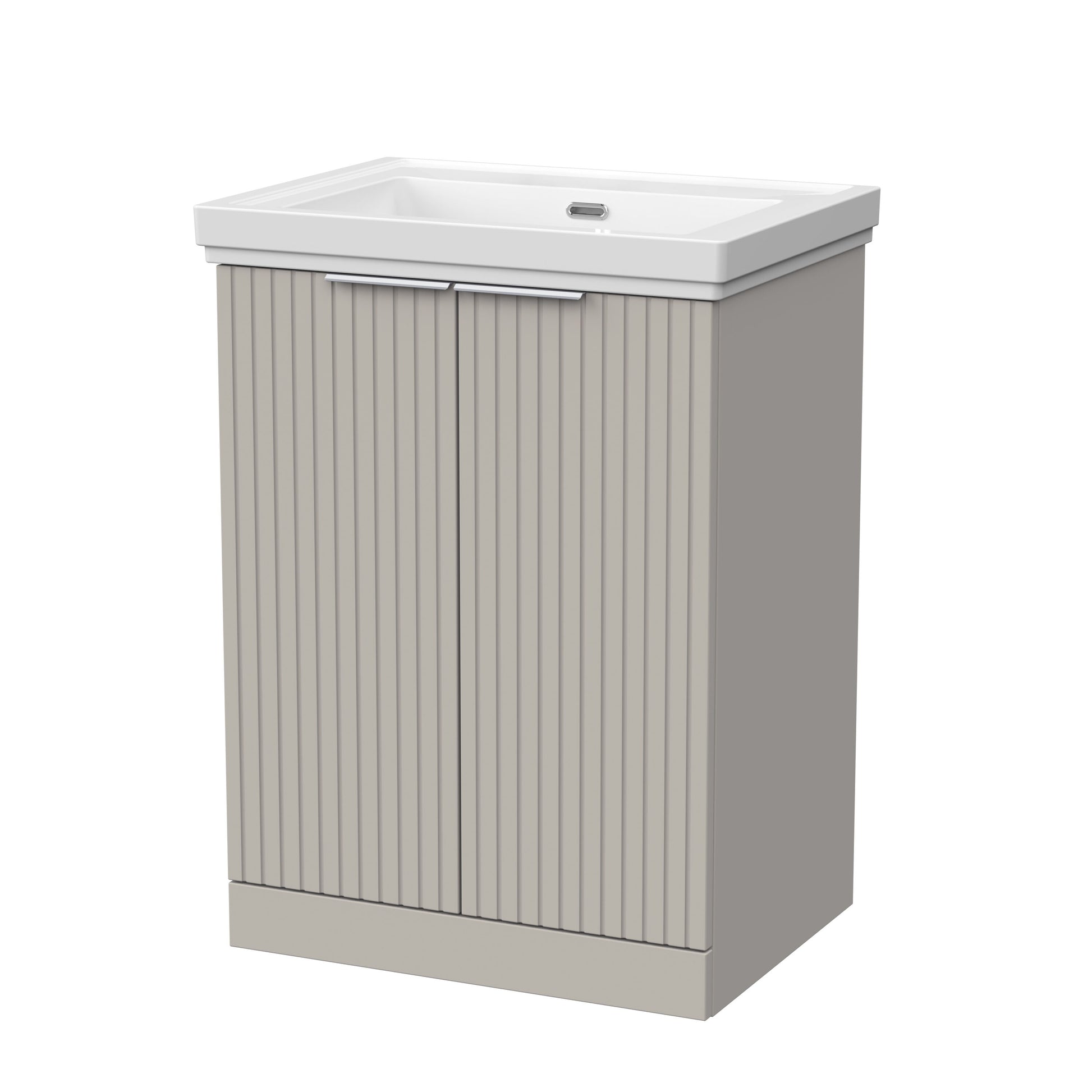 [BFLF3203H] Callingwood Contemporary Floor Standing 2 Door Vanity Unit with Traditional 0 Tap Hole Fireclay Basin, Choice of Size and Colour - Cutout