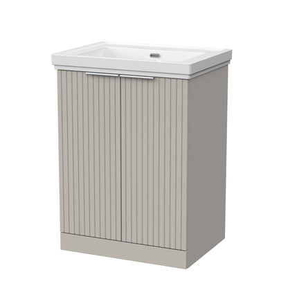 [BFLF3203H] Callingwood Contemporary Floor Standing 2 Door Vanity Unit with Traditional 0 Tap Hole Fireclay Basin, Choice of Size and Colour - Cutout