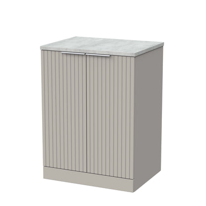 [BFLF3203LBG] Callingwood Contemporary Floor Standing 2 Door Vanity Unit with Bellato Grey Laminate Worktop, Choice of Size and Colour - Cutout
