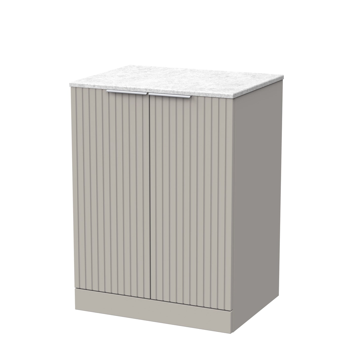 [BFLF3203WMT] Callingwood Contemporary Floor Standing 2 Door Vanity Unit with White Marble Worktop, Choice of Size and Colour - Cutout