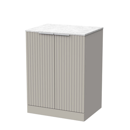 [BFLF3203WMT] Callingwood Contemporary Floor Standing 2 Door Vanity Unit with White Marble Worktop, Choice of Size and Colour - Cutout
