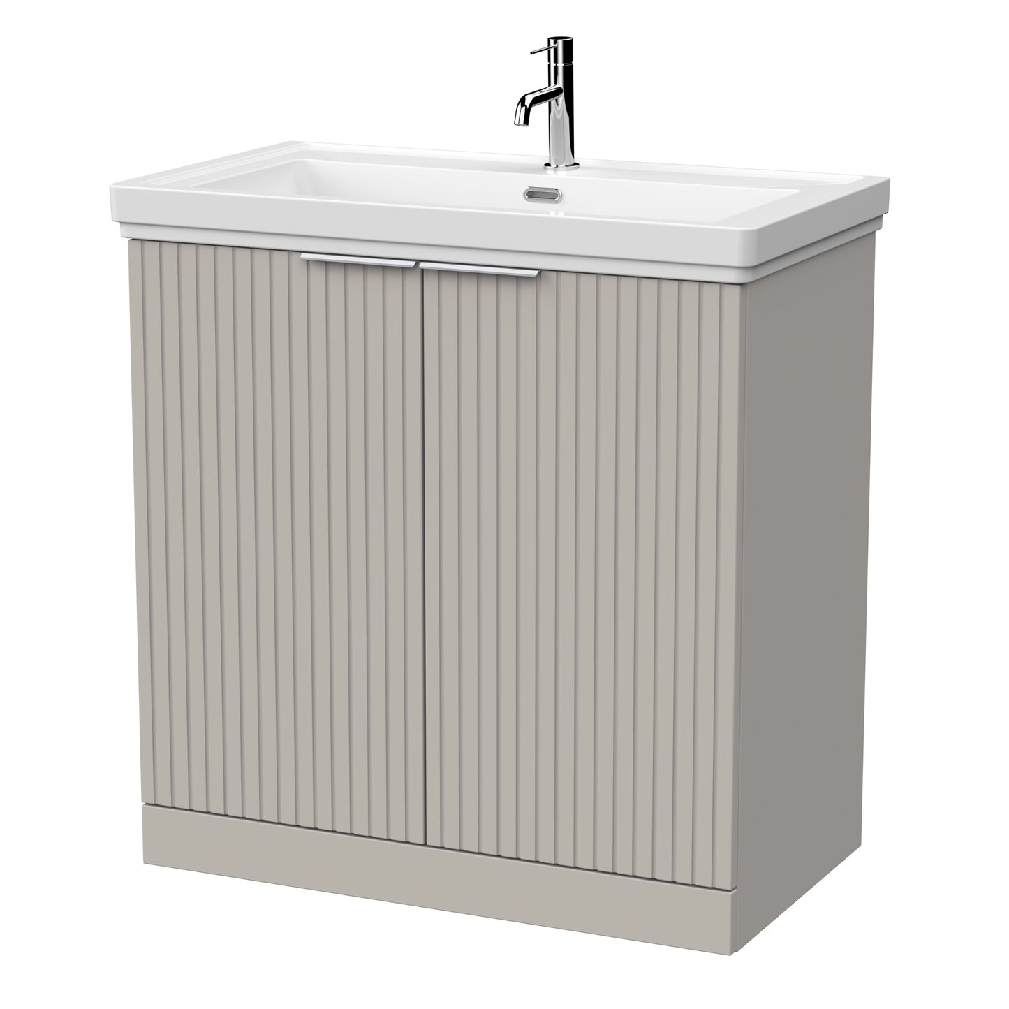 [BFLF3205A] Callingwood Contemporary Floor Standing 2 Door Vanity Unit with Traditional 1 Tap Hole Fireclay Basin, Choice of Size and Colour - Cutout